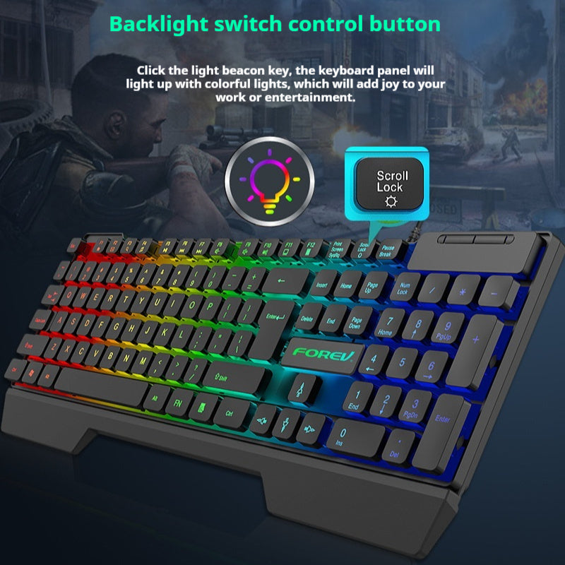Wired Keyboard Luminous Desktop And Notebook