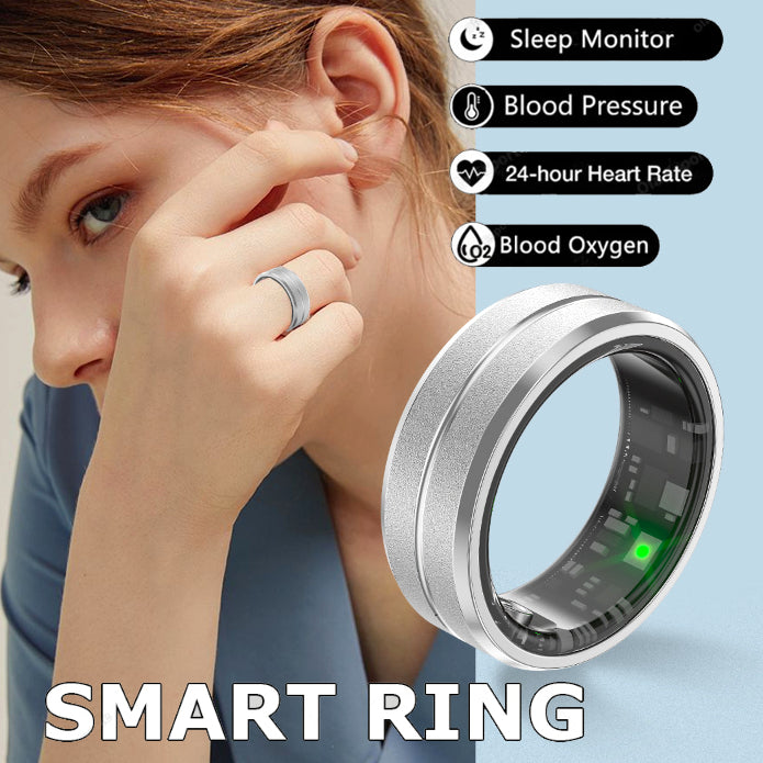 Smart Ring For Men & Women Heart Rate Blood Oxygen Monitoring Multi Sports Modes IP68 Waterproof Smart Rings